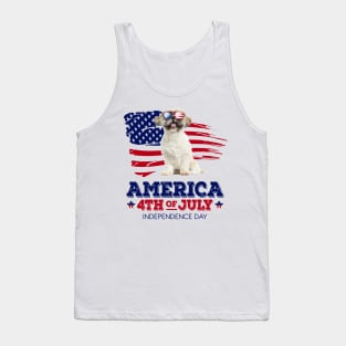 Shih Tzu Flag USA - America 4th Of July Independence Day Tank Top